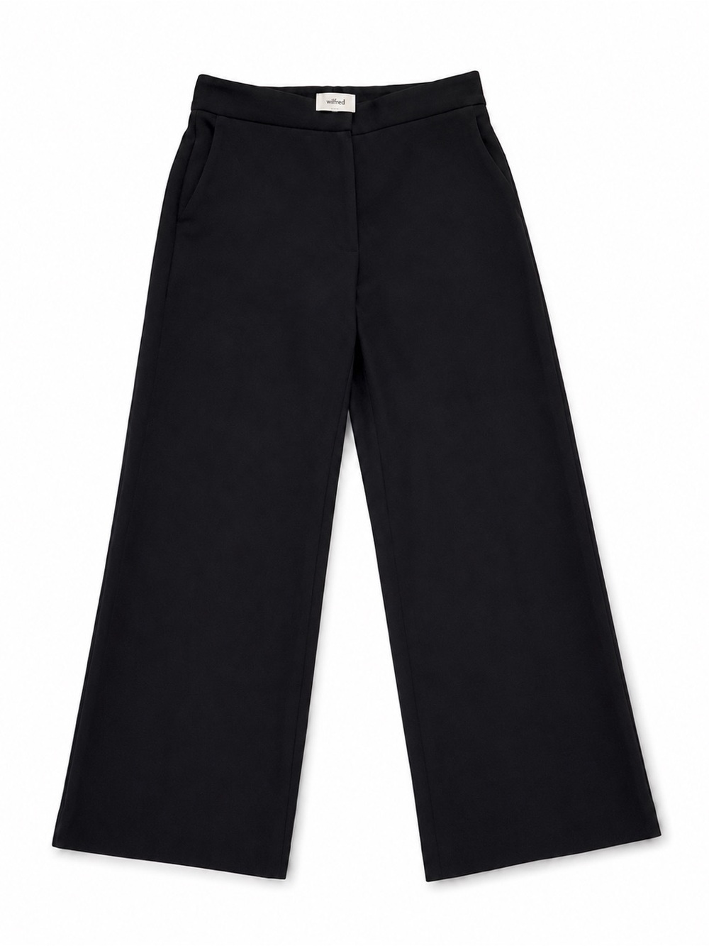 Aritzia Wilfred The Limitless Pant™ Black Crepette Wide Leg Trouser | Size 10